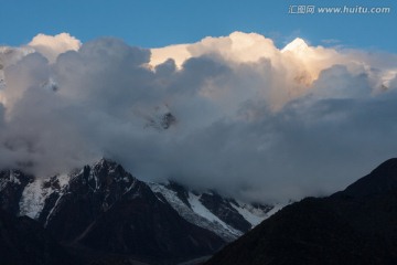 南迦巴瓦峰夕照 雪山 冰川