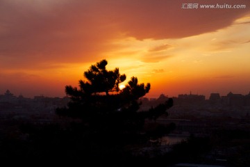 北京景山日落