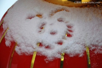 灯笼 大红灯笼 雪花 雪景