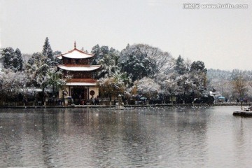 昆明大观楼雪景