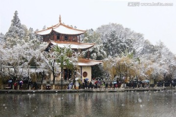 昆明大观楼雪景