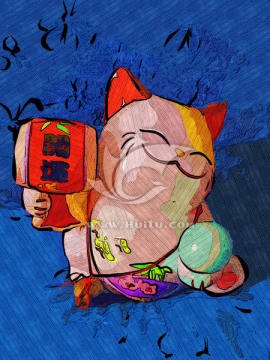招財貓 裝飾畫