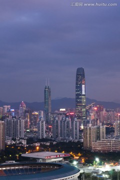 深圳夜景 黄昏 京基 地王