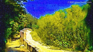 樹林油畫