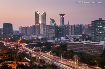 深圳 夜景 车公庙  立交桥