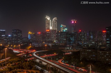 深圳 夜景 车公庙  立交桥