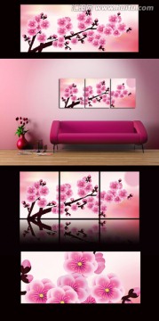桃花無框畫