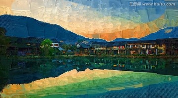 油畫 鄉村油畫