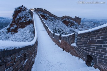 长城冬雪 晨曦 浓云 树挂