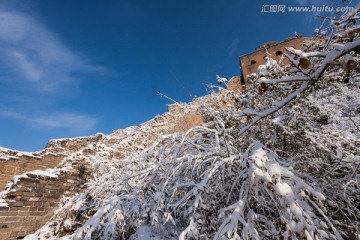 长城冬雪 树挂 烽火台