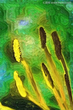 油畫 抽象畫 花卉 花蕾