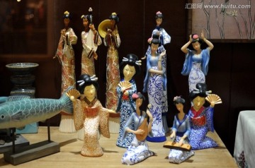 日本和服女人 日本女人雕塑