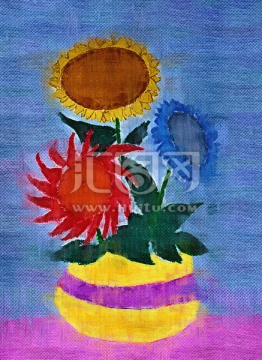 装饰油画向日葵 抽象油画