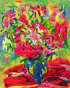 油画花卉 装饰油画 抽象花卉
