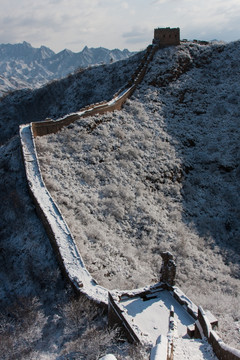 长城冬雪 城墙 竖片 竖构图