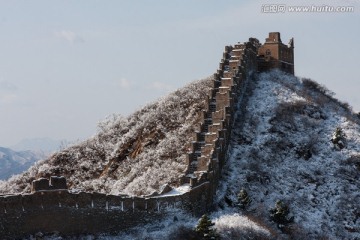 长城冬雪 树挂 雾凇 天空