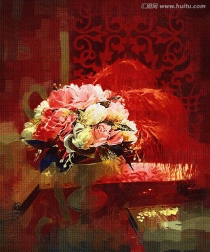 油畫 玫瑰花