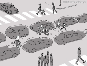 行人亂穿馬路