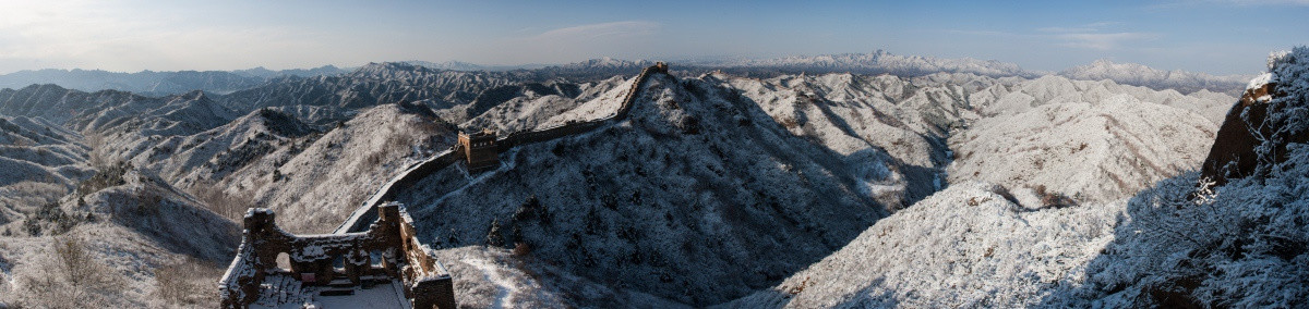 长城冬雪全景图 接片