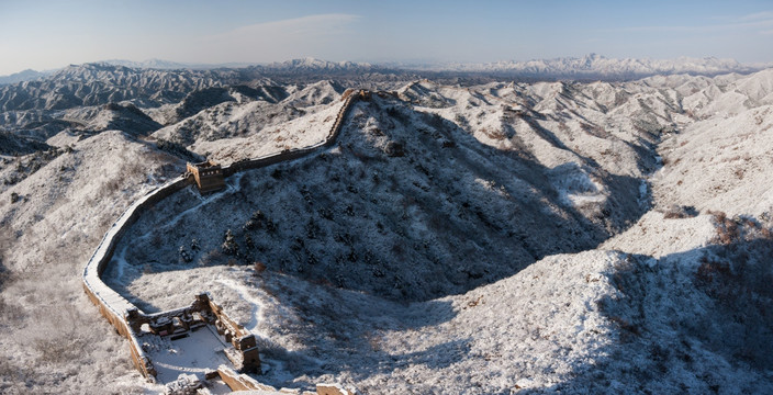 长城冬雪全景图 接片