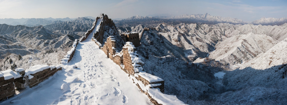 长城冬雪全景图 接片