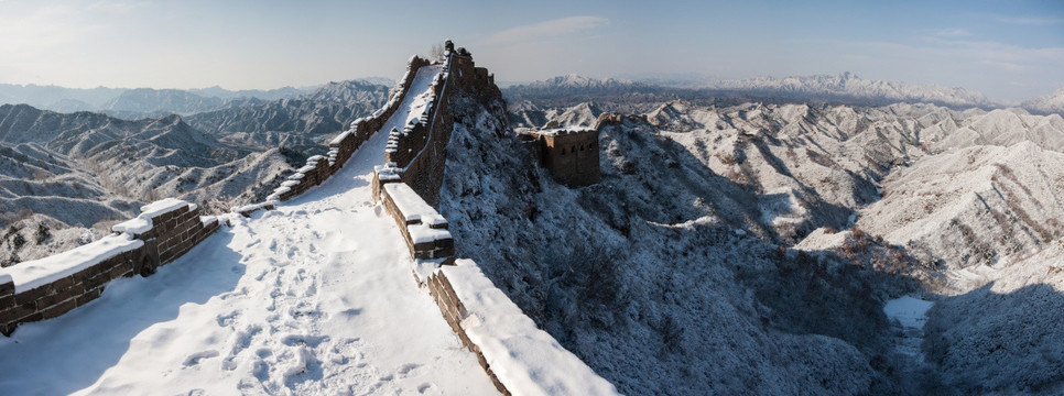 长城冬雪全景图 接片