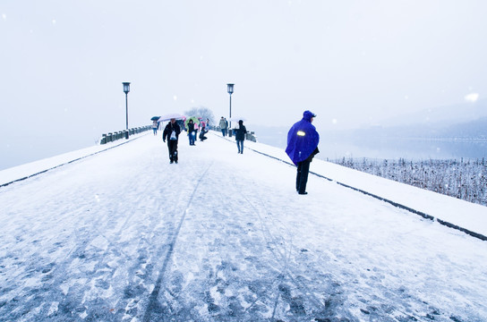 杭州西湖雪景