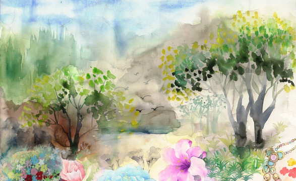 手繪花卉 合并層