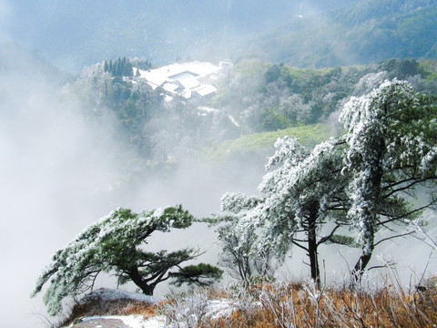 雪韵 雾凇 武功山观音庙