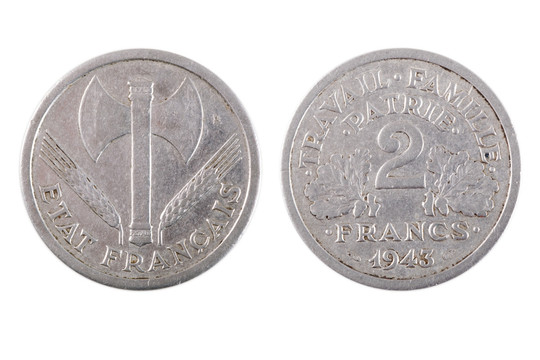 二战法国维系政府钱币