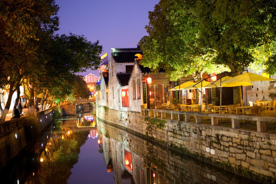 苏州 平江路 古街 老街 夜景