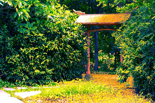 客廳裝飾無框風景畫