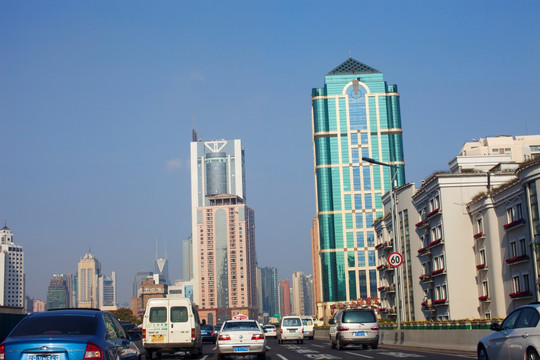 上海  高速路 现代建筑 交通