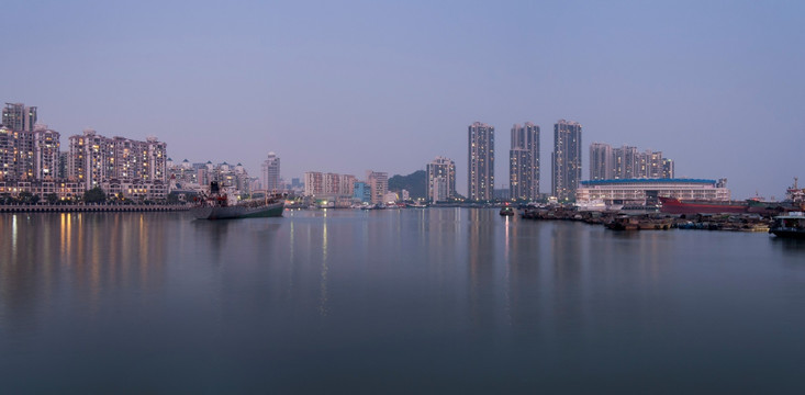 深圳都市风光 夜景 蛇口渔港