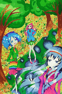 裝飾畫 卡通少女