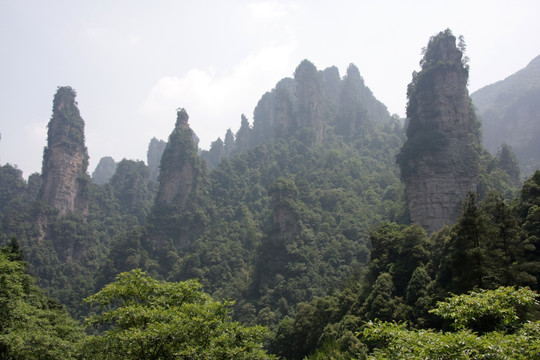 奇峰陡峭千姿百态美妙奇特画卷