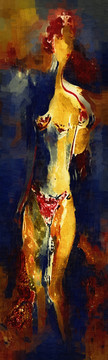 抽象女人油畫(huà) 裝飾畫(huà)