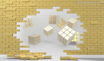3D土豪金墻