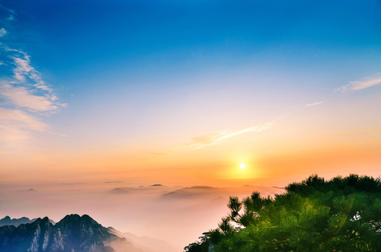 黄山日出风景