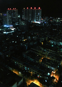 俯拍城市夜景