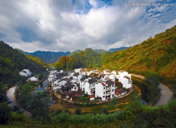 皖南风光 秋色 菊径 村落