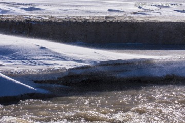 河滩  流水