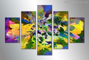 抽象油畫 無框畫 組合畫