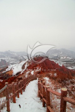 红石谷雪景