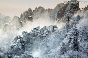 安徽黄山风光 冬日黄山