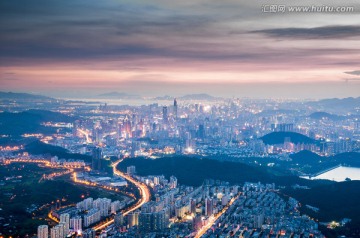 深圳夜景 都市风光 万家灯火