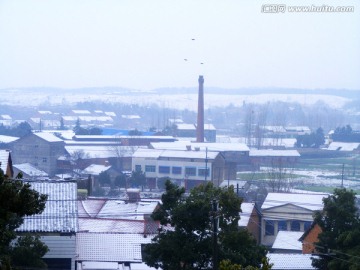 小镇 雪景