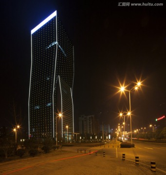 城市风光，夜景合肥街道