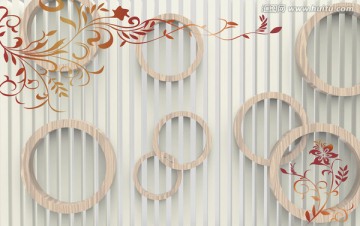 3d立體壁畫(huà) 簡(jiǎn)約圈
