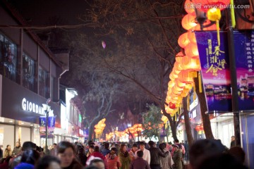 南京夫子庙 商业街 游园 夜景